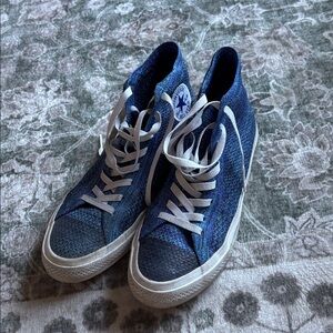 Converse High Top Knit Sneakers - Navy Blue & White